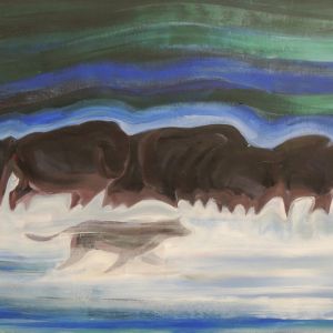 Nathalie Letulle, BISON AND WOLF IN BLIZZARD