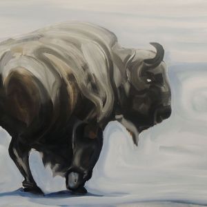 Nathalie Letulle, LONE BISON IN THE SNOW