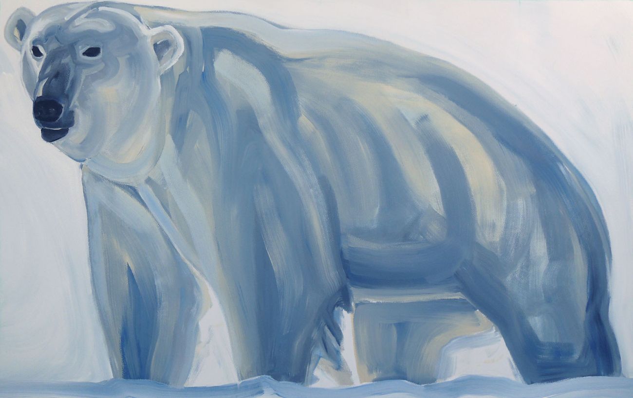 peinture toile BLUE POLAR BEAR 1