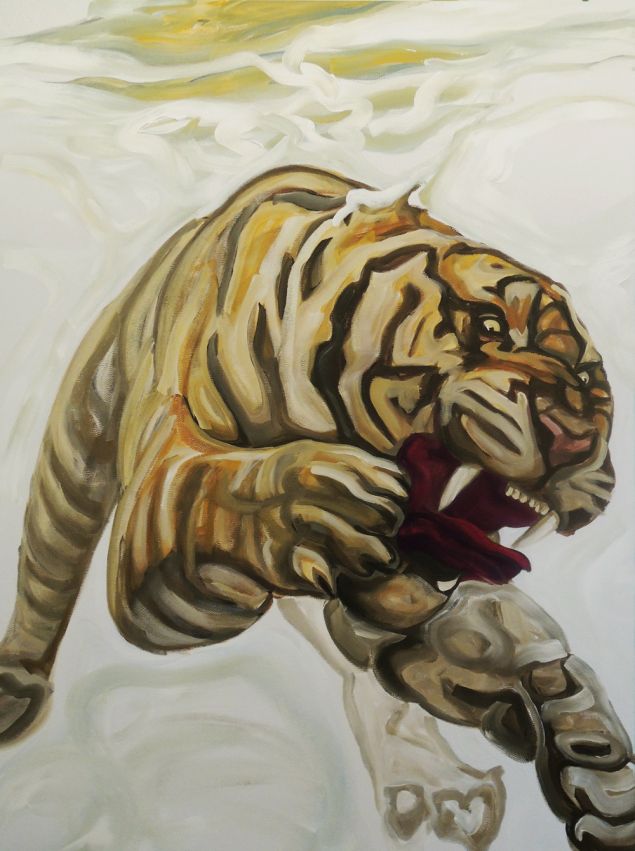 peinture toile DIVING TIGER 2