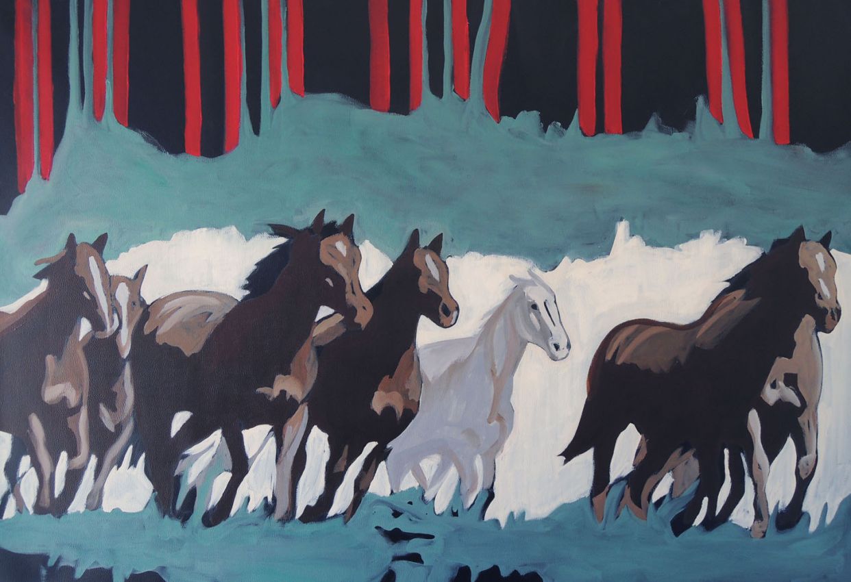 peinture toile WILD HORSES